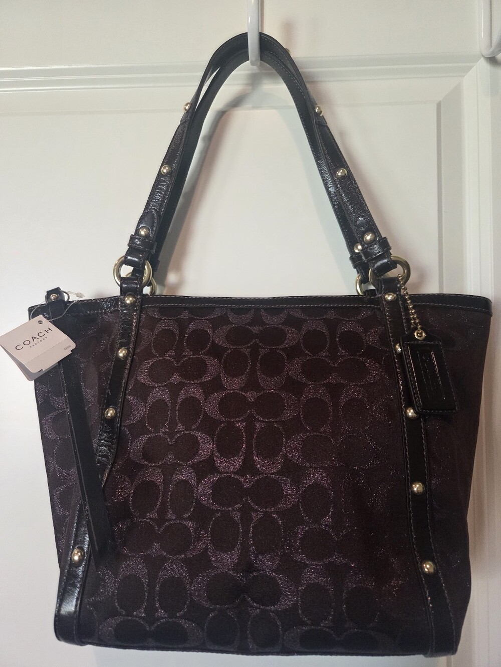 Coach Signature Tote Bag in Dark Brown